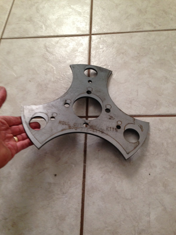 Roll out wheel hub plate 3 hole design