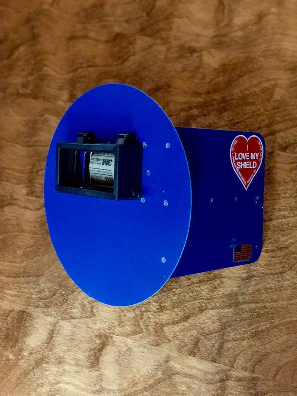 Wendy's Pancake Welding Hood Right Handed Blue with Flip Up Lens