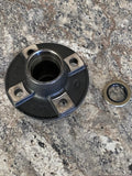 Replacement machined and painted hub and seal.