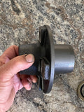 Replacement machined and painted hub and seal.